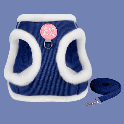 Rabbit Fur Harness with FREE Leash Set – Warm & Adjustable for Cats & Small Dogs