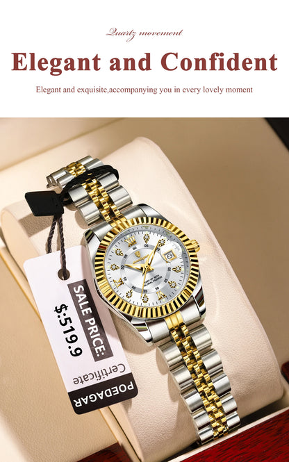 Luxury Women's Waterproof Stainless Steel Quartz Watch - EasyDailyLife