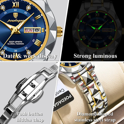 Ladies "POEDAGAR Luxury Dress Watch" - Luminous, Waterproof, Date - EasyDailyLife