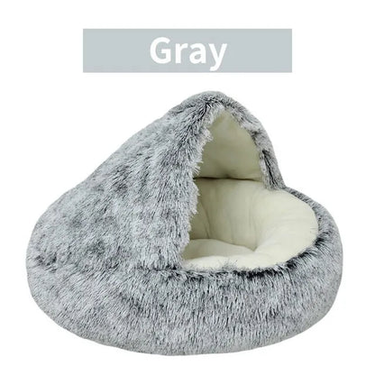 Warm Soft Plush Round Cat and Puppy Bed - EasyDailyLife