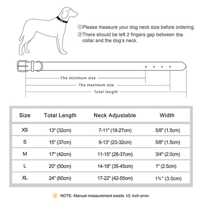Custom PU Leather Dog Collar – Free Engraving, Adjustable & Padded