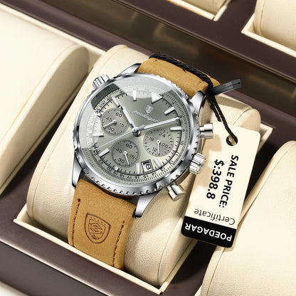 POEDAGAR Men's Luxury Sports Watch – Waterproof & Chronograph