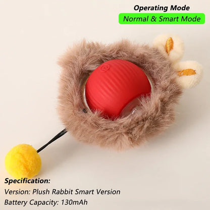 Smart Rechargeable Cat Toy – Rolling Ball with Tail - EasyDailyLife
