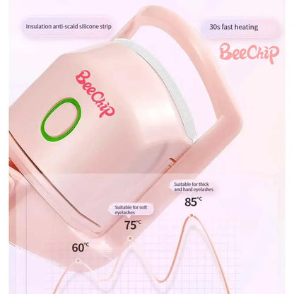Pink Electric Eyelash Curler: Fast Heating, Portable, Lasting Curl - EasyDailyLife