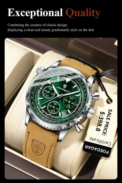 POEDAGAR Men's Luxury Sports Watch – Waterproof & Chronograph