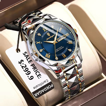 Men's "POEDAGAR Luxury Waterproof Quartz Watch"