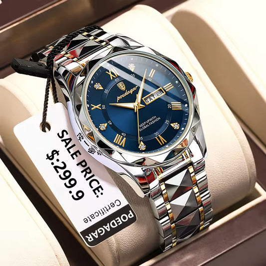 Men's "POEDAGAR Luxury Waterproof Quartz Watch"