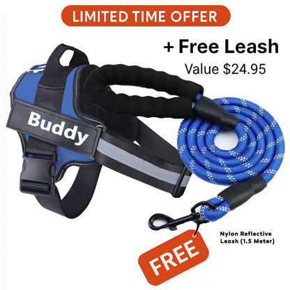 Personalized No Pull Dog Harness + FREE Leash Today